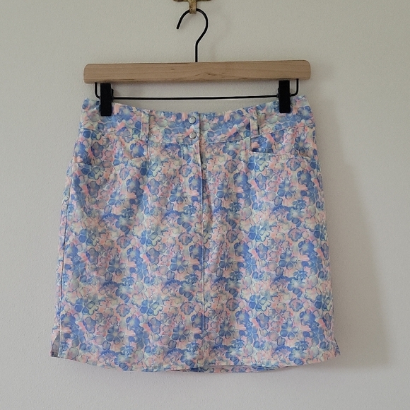 Adidas Pastel Floral Watercolor Golf Skort Size 4 - Picture 1 of 9